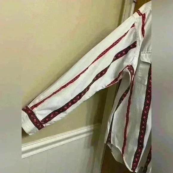 Vintage Old El Paso Tribal Aztec WESTERN Striped Shirt Long Sleeve Button Down - Picture 2 of 15